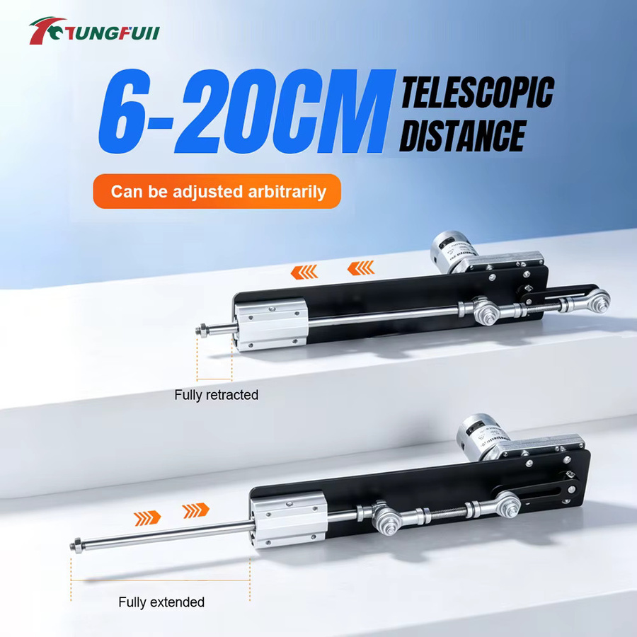 Tungfull 24V Linearer Hubmotor-Bausatz in Schwarz mit variabler Geschwindigkeit und flexiblem Hub für DIY-Haushaltsanwendungen - Bild 5
