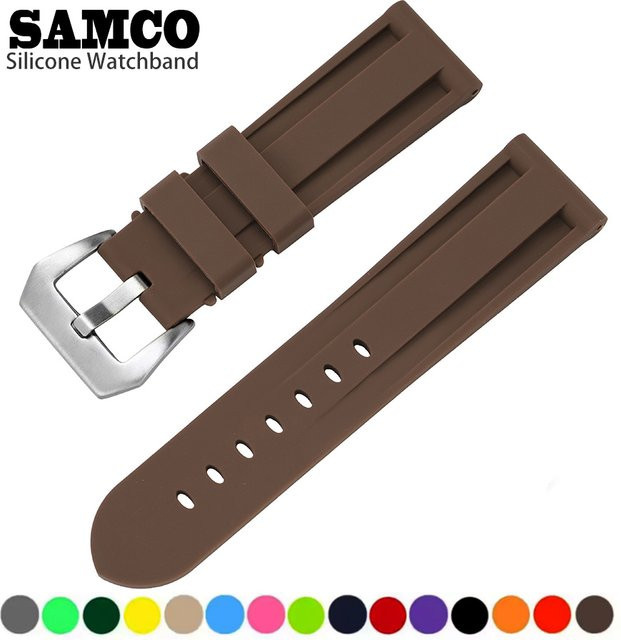 SAMCO Uhrenarmband Silikon, Bunt, Unisex, 20/22/24/26 mm - Bild 1
