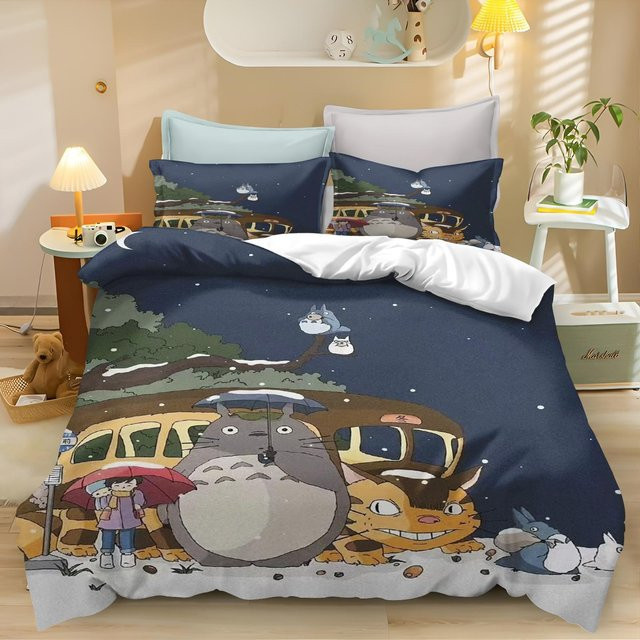 Lodestar Anime Bettwäscheset T-TotoroS mit Bettbezug und Kissenbezug in Blau, Breite: 228 cm - Bild 1