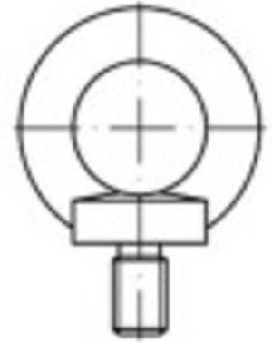 TOOLCRAFT Ringschraube M22 DIN 580 aus Stahl, galvanisch verzinkt, Farbe: Silber - Bild 1