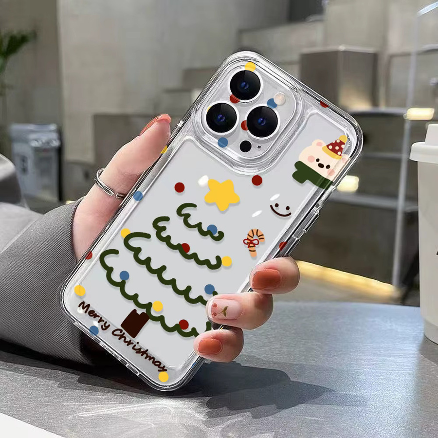 Stoßfeste transparente Silikonhülle mit niedlichem Bären-Design für dein iPhone (kompatibel mit iPhone 17 Pro bis iPhone 11) in Transparent - Bild 3