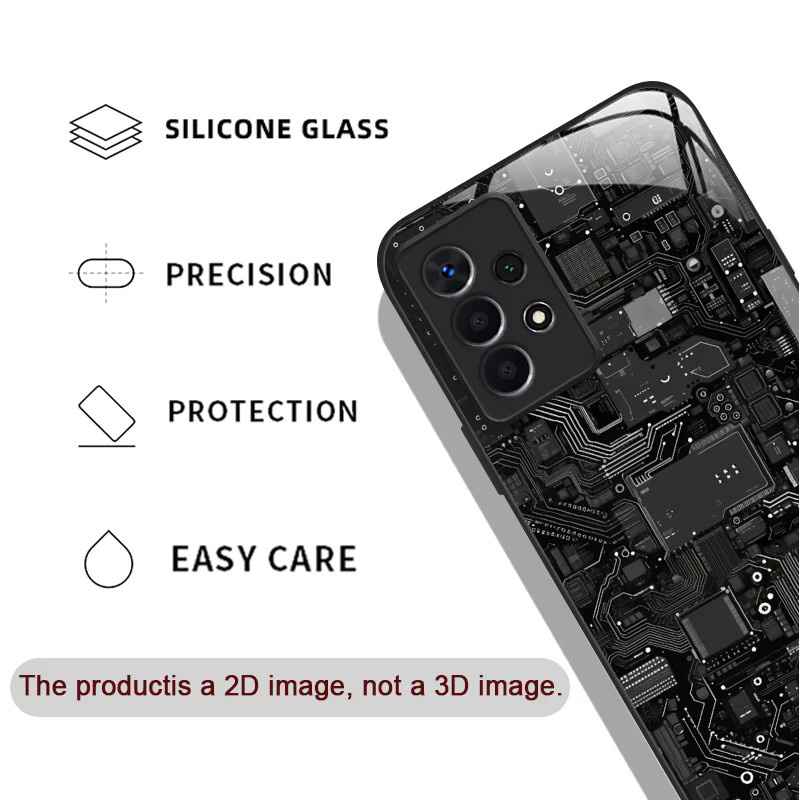 Samsung Galaxy Handyhülle mit mechanischem Platine-Muster aus Glas für S25 Ultra, S24, S23 Plus, S22, S21, S20 FE und A56 5G - Bild 2