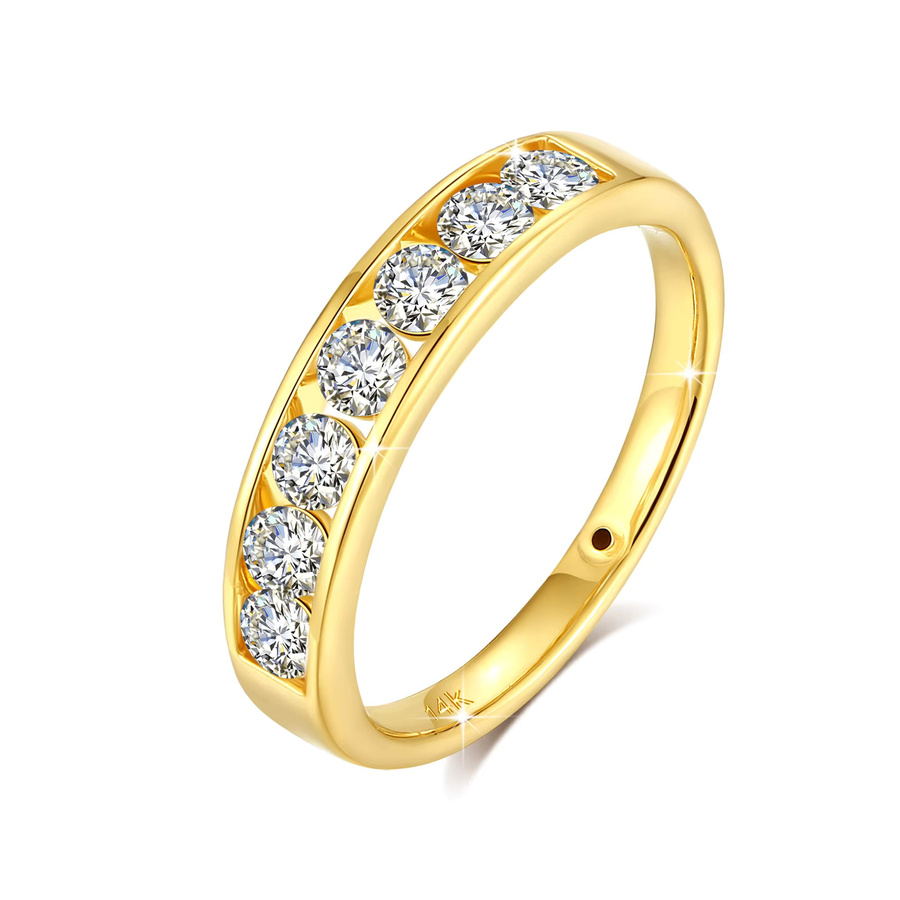 szjinao Moissanit-Diamantring, 585 Gold, Damen - Bild 2