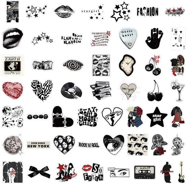 52 Stück Y2K Ästhetische Sticker Set von Binchi Outdoor Product in Multicolour für Notizbücher, Handys und Laptops - Bild 1