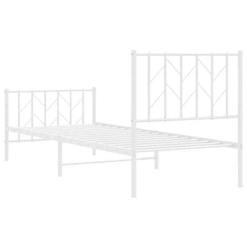 Vidaxl Metall-Bettgestell mit Kopfteil und Fußteil in Weiß, B/L: 80 x 200 cm - Bild 2