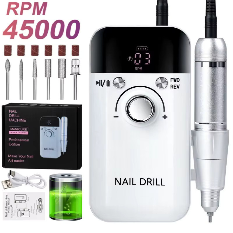 LAAOVE Elektrische Nagelbohrmaschine, Weiss, Glänzend, Unisex - Bild 3