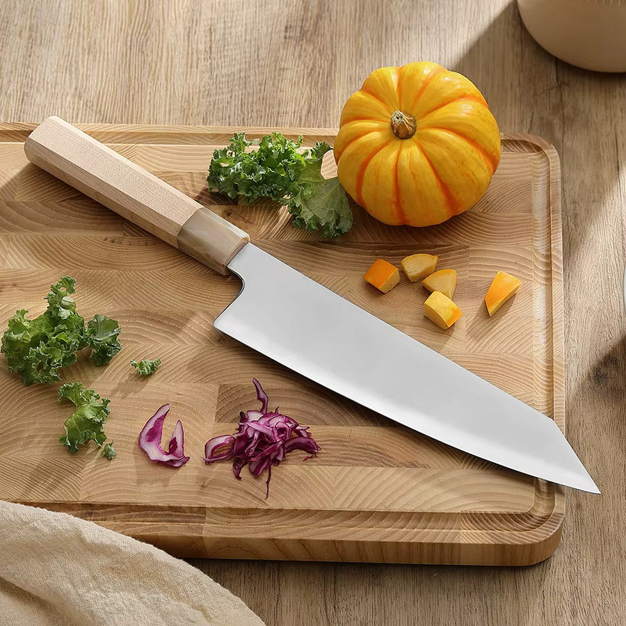 XINZUO Bunka-Messer aus handgeschmiedetem Aogami Nr. 2 Kern-Verbundstahl mit achteckigem Holzgriff, 21,3 cm - Bild 2
