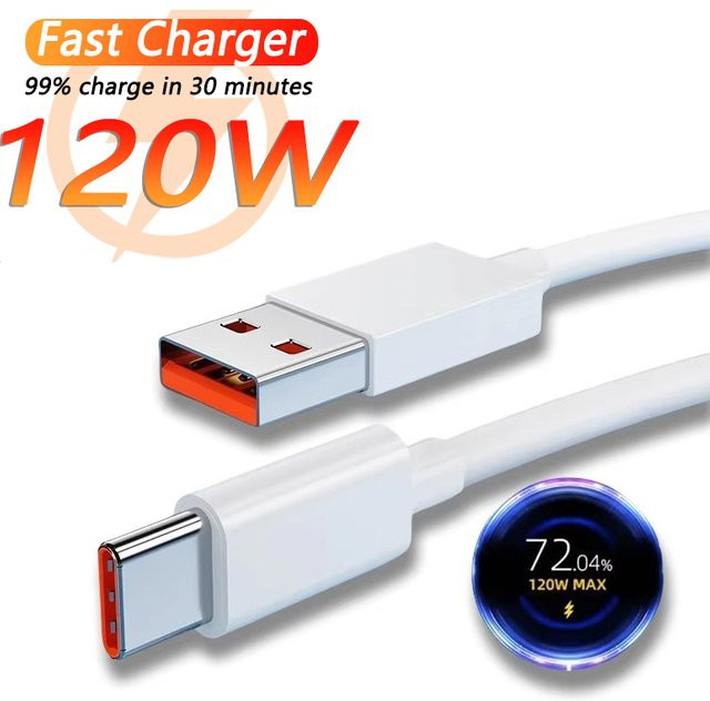 Xiaomi USB Typ C Daten- und Ladekabel 120W 6A mit CPD3.0 Schnellladefunktion in Weiß - Bild 1