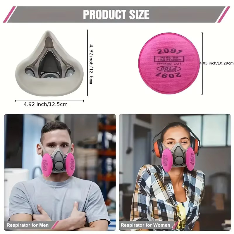 Karocola Filterbrille 6200 2097 Atemschutzmaske als Halbmaske in Pink für Staub und organische Dämpfe - Bild 5