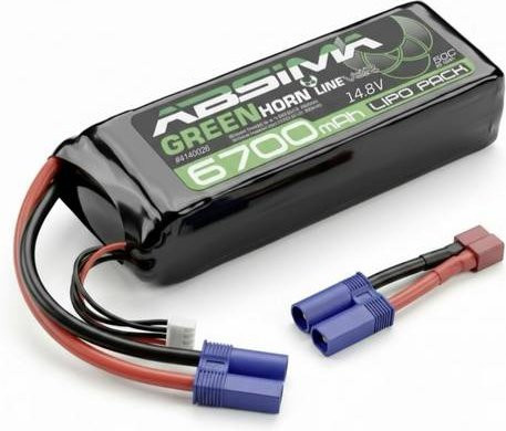 Absima LiPo Modellbau-Akkupack 14.8V 6700 mAh mit 3 Zellen und EC5 Anschluss in Schwarz - Bild 1