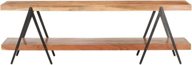 vidaXL TV-Schrank aus Akazienholz und Eisen in Braun im Vintage-Design, B/T/H: 160 x 40 x 50 cm - Bild 1