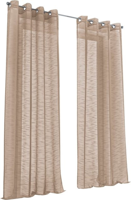 Dekostore Heine Home in Beige, semi-transparent mit Ösen, 100% Polyester - Bild 1