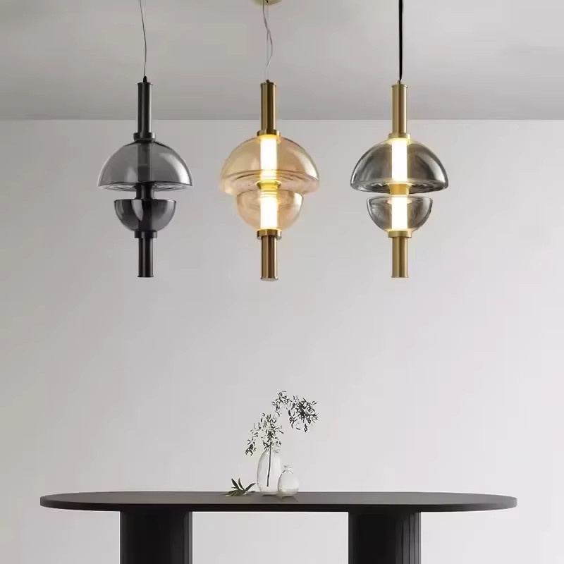 TAONUANSHU Moderne LED-Pendelleuchte aus Glas und Metall in Transparent mit warmweißem Licht für Esszimmer und Schlafzimmer - Bild 1