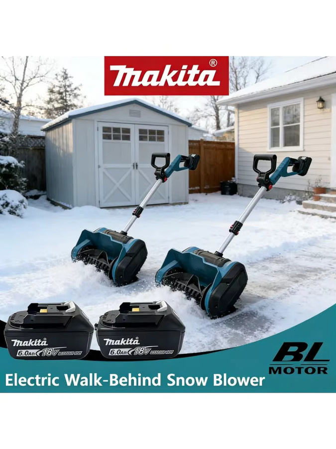 Makita 18V Akku-Schneeschaufel Single-Stage in Blau aus Stahl und Kunststoff - Bild 5