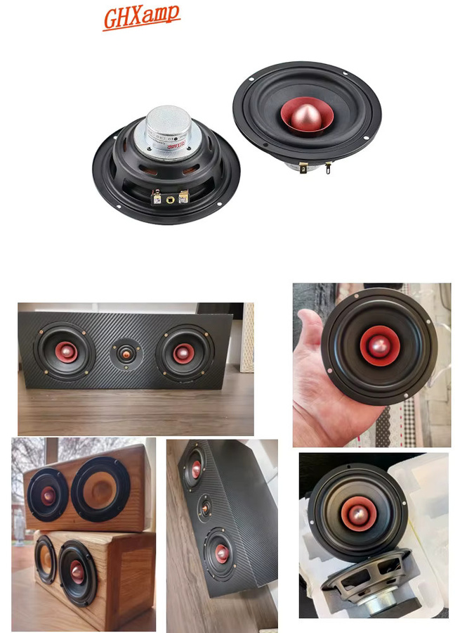 GHXAMP 4 Zoll HIFI Breitband-Lautsprechereinheit DIY, 25W, 4 Ohm, Neodym-Eisen-Bor mit Baumwoll-Hanffaser, Schwarz, 2 Stück - Bild 5