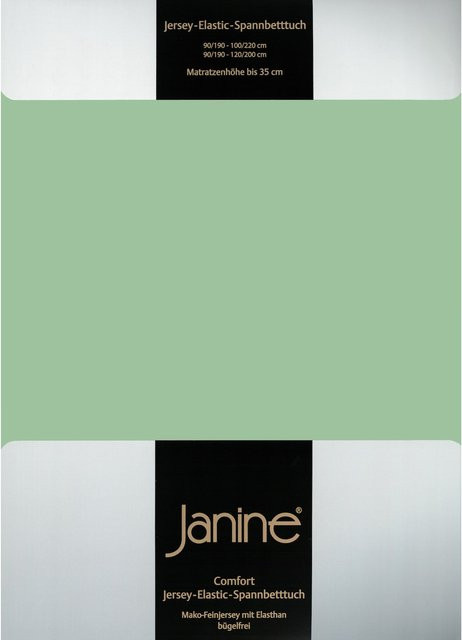 Janine Spannbetttuch Elastic Jersey aus Baumwolle in Grün - Bild 1