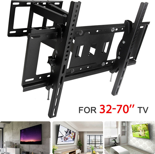 Schwebende TV-Wandhalterung für Fernseher von 32 bis 70 Zoll in Schwarz, schwenkbar und neigbar - Bild 1