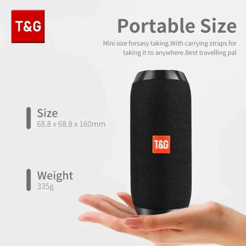 T&G TG117 Tragbarer Bluetooth-Lautsprecher in Schwarz mit Freisprechfunktion, FM, TF-Karte und USB-Anschluss - Bild 4