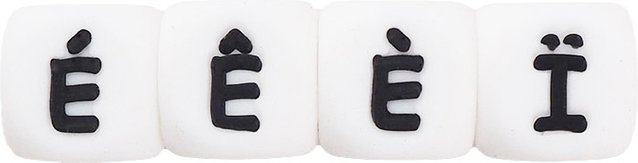 Chengkai 50 Stück Silikon Buchstaben Perlen in Weiß für DIY Baby Beißringe und Schnuller Zubehör, Durchmesser: 12 mm - Bild 1