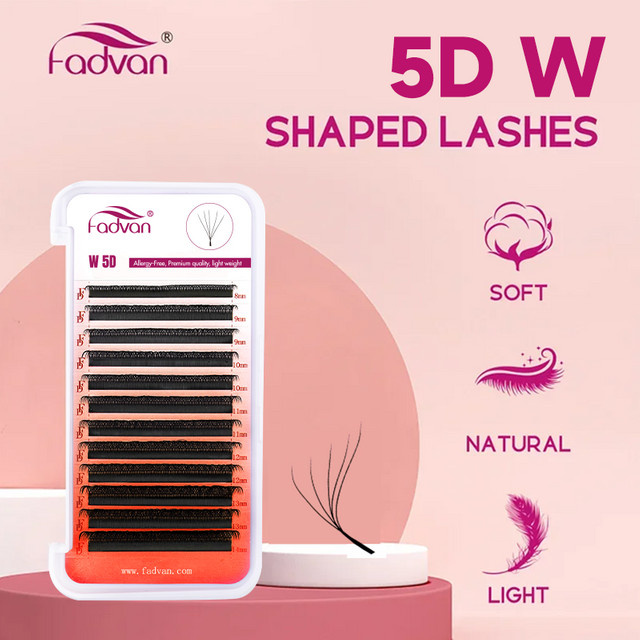 FADVAN Light 5D W-förmige Wimpernverlängerungen, 0,07 mm, Farbverlauf - Bild 1