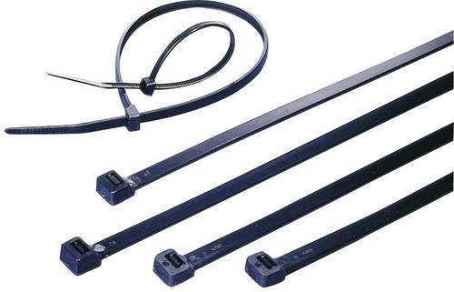 TRU Components Kabelbinder Schwarz UV-stabilisiert, Länge: 265 mm, Breite: 3,60 mm, 100 Stück - Bild 1