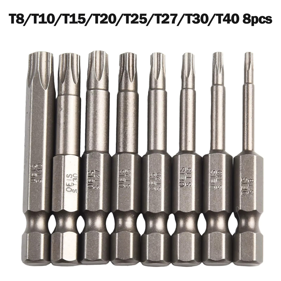 VIBRATITE Magnetisches Schraubendreher Bit Set mit Loch, 8-teilig, 1/4 Hex Schaft, Torx T8-T40 - Bild 5