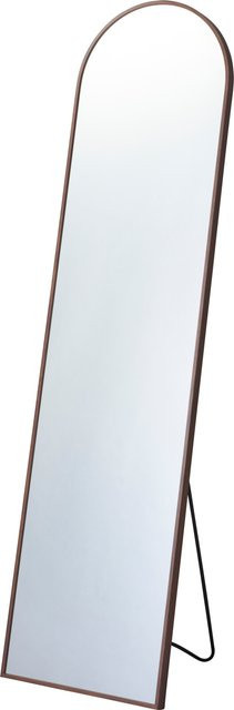 Modern Standspiegel ENDRE in Braun mit Bogenform aus Glas und Metall, H: 150 cm, B: 40 cm, T: 3 cm - Bild 1