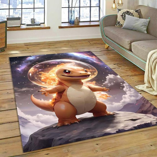 Pokémon Teppich mit Glurak, Glumanda und Dracaufeu Design, bunt, B/B: 60 x 40 cm - Bild 1