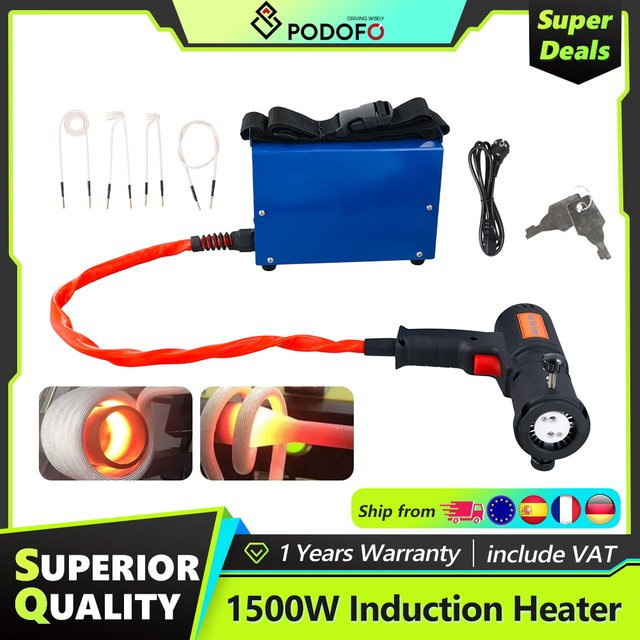 Podofo Magnetisches Induktionsheizgerät-Set 1500W zum Entfernen von rostigen Schrauben und Muttern - Bild 1