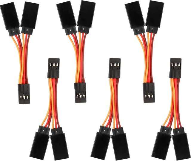 6 Stück JR Futaba Style Servo Y-Kabelbaumleitungen 1 bis 2 Draht-Splitter-Kabel für RC-Modelle Flugzeuge, Länge: 7 cm - Bild 1