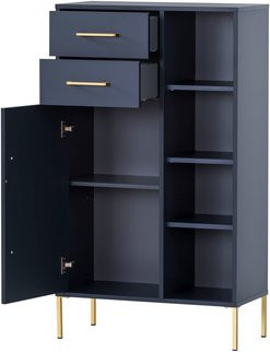 Schildmeyer Highboard Kent in Blau mit Soft-Close-Türen, Breite: 33 cm, Höhe: 117,4 cm, Tiefe: 67,1 cm - Bild 1