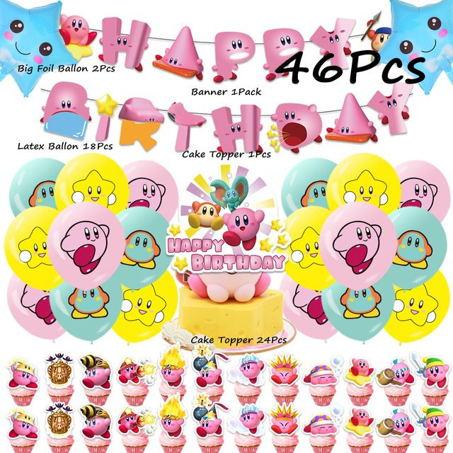 TAKARA TOMY Kirby Geburtstagsparty-Dekoration, Papier-Tischgeschirr Set - Bild 1