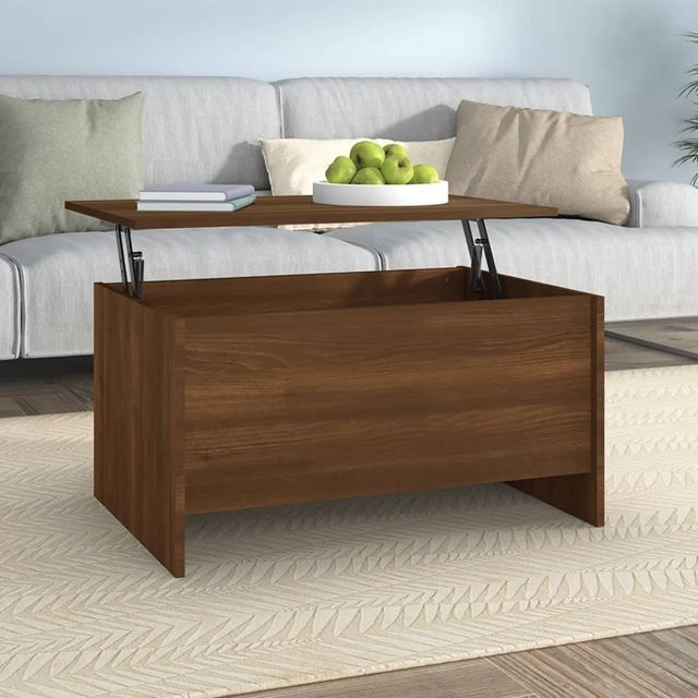 vidaXL Couchtisch in Braun mit höhenverstellbarem Lift-Mechanismus, modern und rechteckig, B/T/H: 80 x 55,5 x 41,5 cm - Bild 2