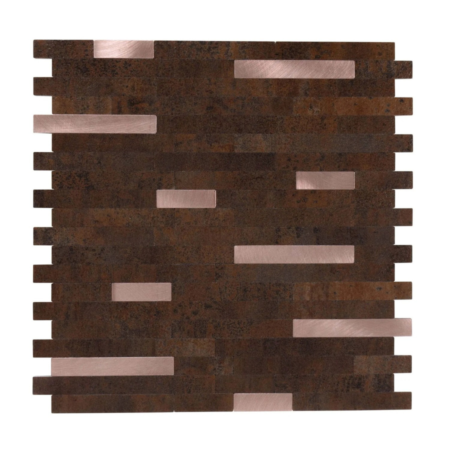 Dalsys Selbstklebende Fliesen in Stein- und Marmoroptik mit Rost- und Kupfer-Design, 1 m² (11 Stück) - Bild 2