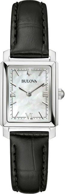 Bulova Damenuhr, Quarz, Edelstahl, eckig, 21 mm, Weiß - Bild 1