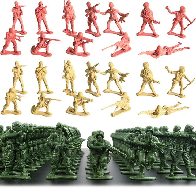 TMZ 30er Set Armee Actionfiguren aus Kunststoff in Grün, 5 cm Miniatur-Simulation für Desktop-Dekoration und Sandtisch-Modelle - Bild 1