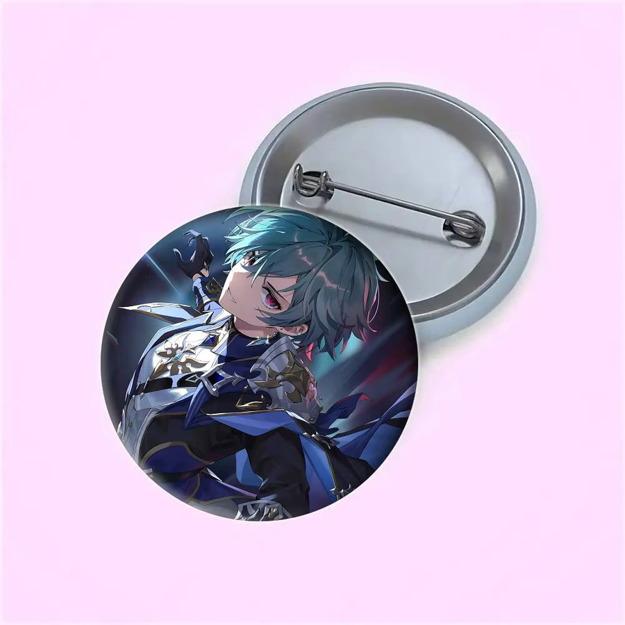 Genshin Impact Lohen Abzeichen Runde Kunstbrosche, Unisex - Bild 6