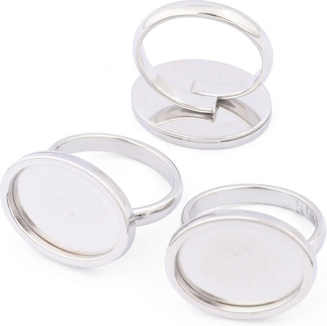 onwear Ringrohlinge Edelstahl, oval, 13x18mm, Silber, Unisex - Bild 1