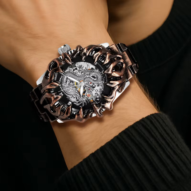 MEIRUIQI Armbanduhr Automatik, Edelstahl, Silber, Herren - Bild 4