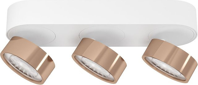 LUX-IT Swing 95 Round LED-Deckenstrahler 3-flammig, Weiß und Kupfer, Warmweiß 2700K - Bild 1