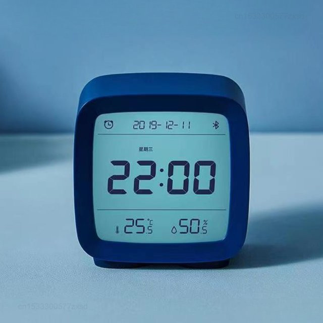 Qingping Smart Bluetooth Wecker mit Temperatur- und Feuchtigkeitssensor, Nachtlicht und Mijia App-Anbindung, Grau - Bild 1
