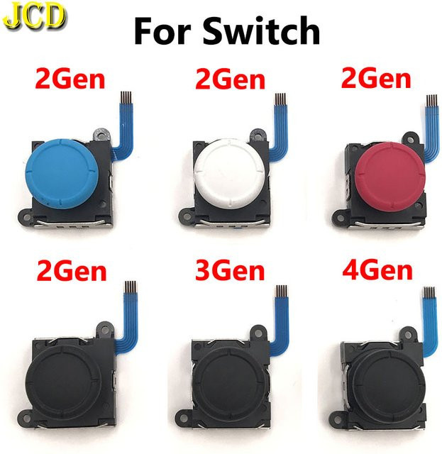 JCD 2er Set 3D Analog Rocker Thumb-Sticks Ersatz-Sensoren für Nintendo Switch Joy Con Links und Rechts in Schwarz - Bild 1