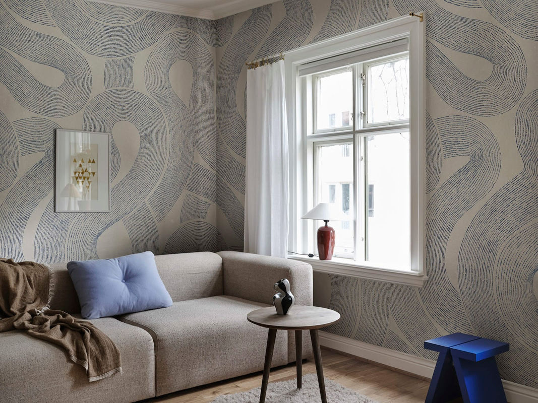 Sandberg Mural Zen Tapete Vlies Indigo Blue Minimalist Design - Bild 3