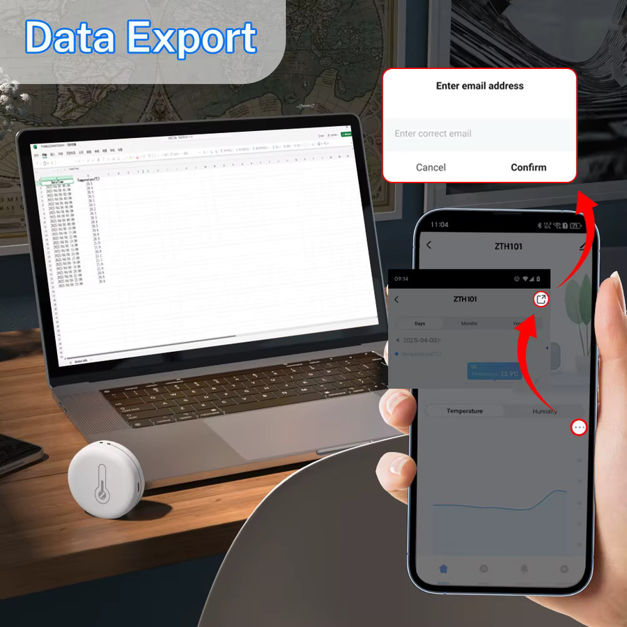 RightSitu Tuya Zigbee 3.0 Temperatur und Feuchtigkeit Sensor Thermometer in Weiß mit App-Steuerung und Smart Home Integration für Alexa und Yandex - Bild 4