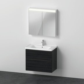Duravit D-Neo Möbel-Set für das Badezimmer mit Waschtisch-Unterbau und Spiegelschrank in Eiche schwarz, Breite: 80 cm, Tiefe: 48 cm, Höhe: 2 cm - Bild 1