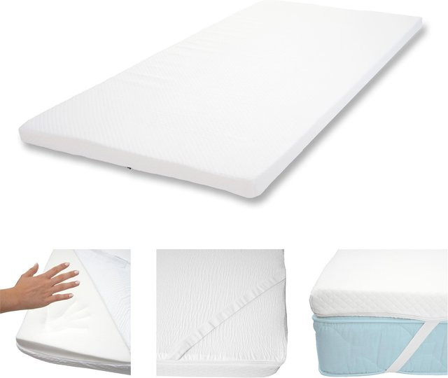 MCW Matratzentopper MCW-E63 aus Memoryfoam in Weiß, B/B/H: 90 x 200 x 6 cm - Bild 1