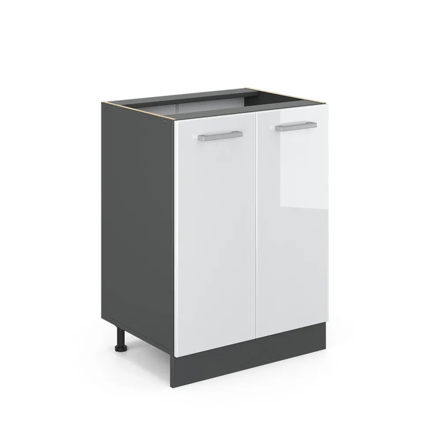 Vicco Küchenunterschrank R-Line Weiß Hochglanz Anthrazit Breite: 60 cm, Höhe: 81,6 cm, Tiefe: 46 cm - Bild 3