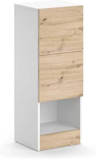 Vicco Midischrank Alf in Weiß und Artisan Eiche mit 2 Schubladen, B/T/H: 35 x 35 x 92 cm - Bild 2