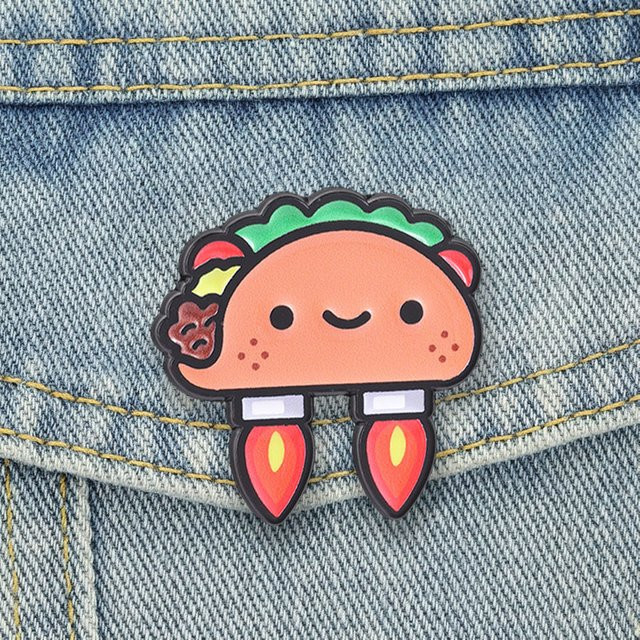 Miss Zoe Anstecknadel Raketen-Taco-Emaille, Bunt, Unisex - Bild 1