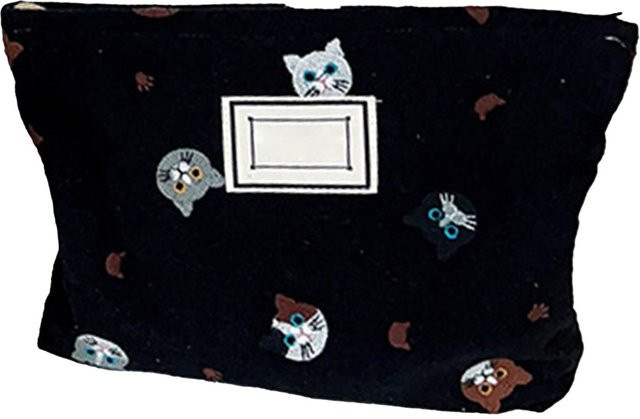 GoolRC Make-up Tasche, Canvas, Katzenstickerei, Schwarz, Kinder - Bild 1